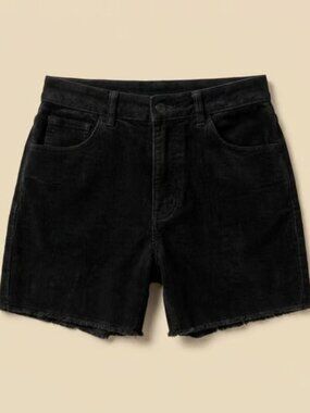 Black Corduroy High-Waisted Western Casual Shorts by 2 Fly Co.